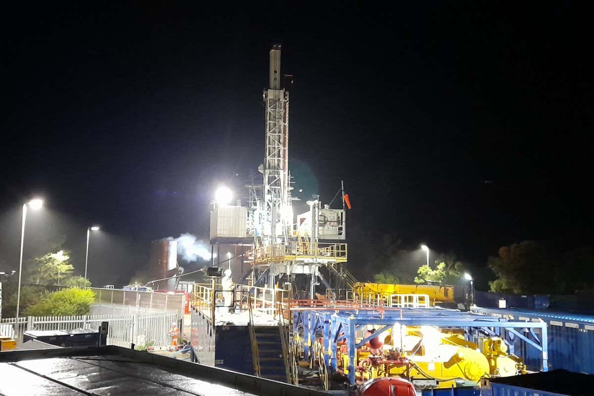 Drilling at United Downs Deep Geothermal Project.