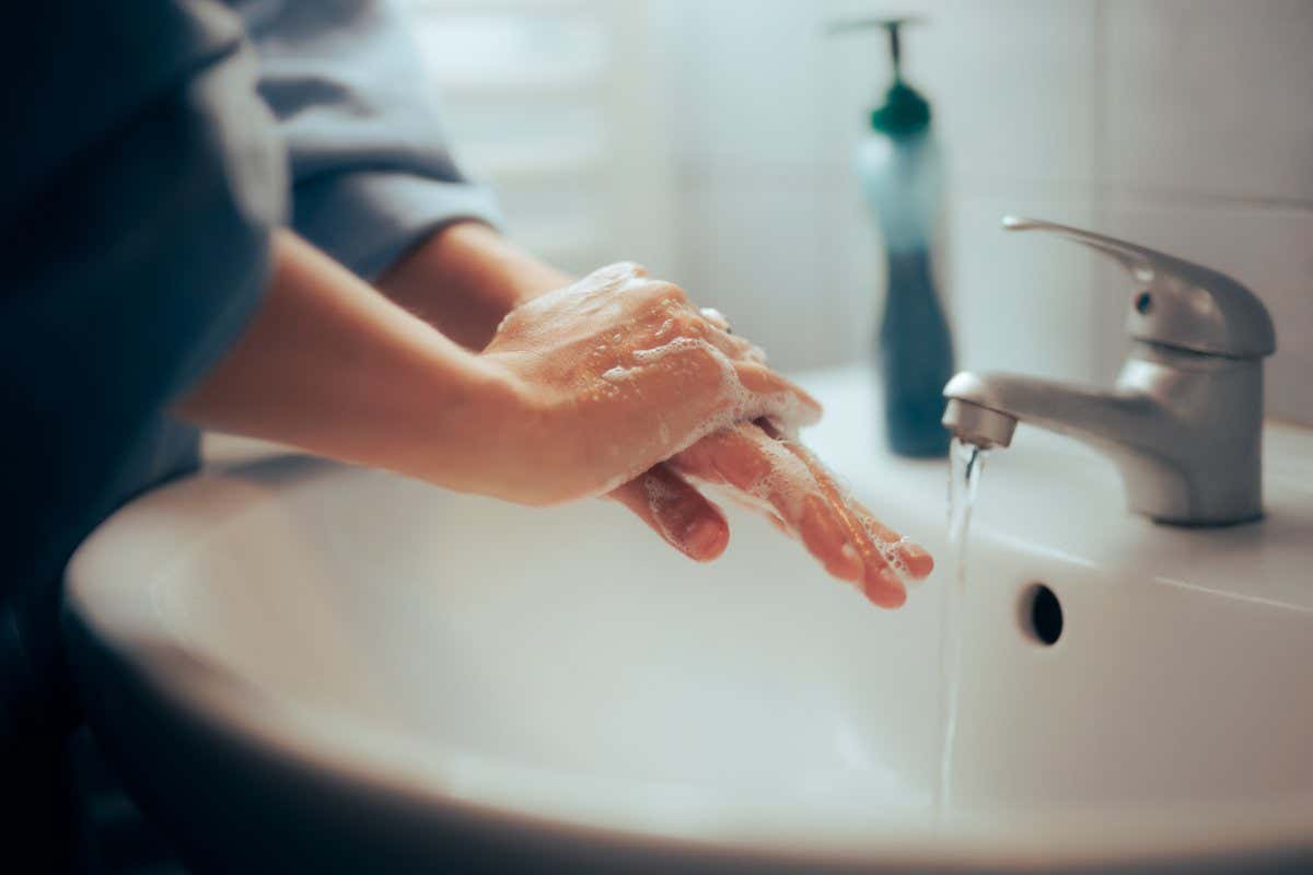 Woman washing hands