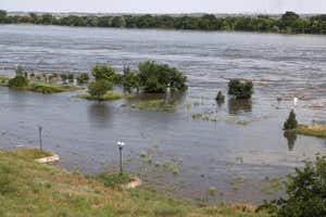 A partially flooded area of Kherson, Ukraine